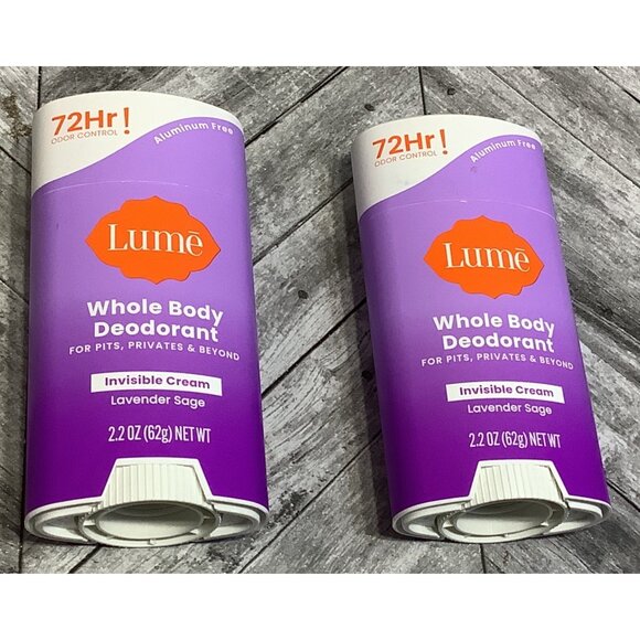 Lume Other - 2 Lume Whole Body Deodorant Invisible Cream Lavender Sage 2.2 Oz